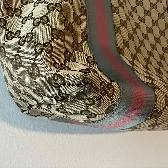 Gucci Jolie Sherry Beige Tan Stripe Tote - Picture 5 of 15